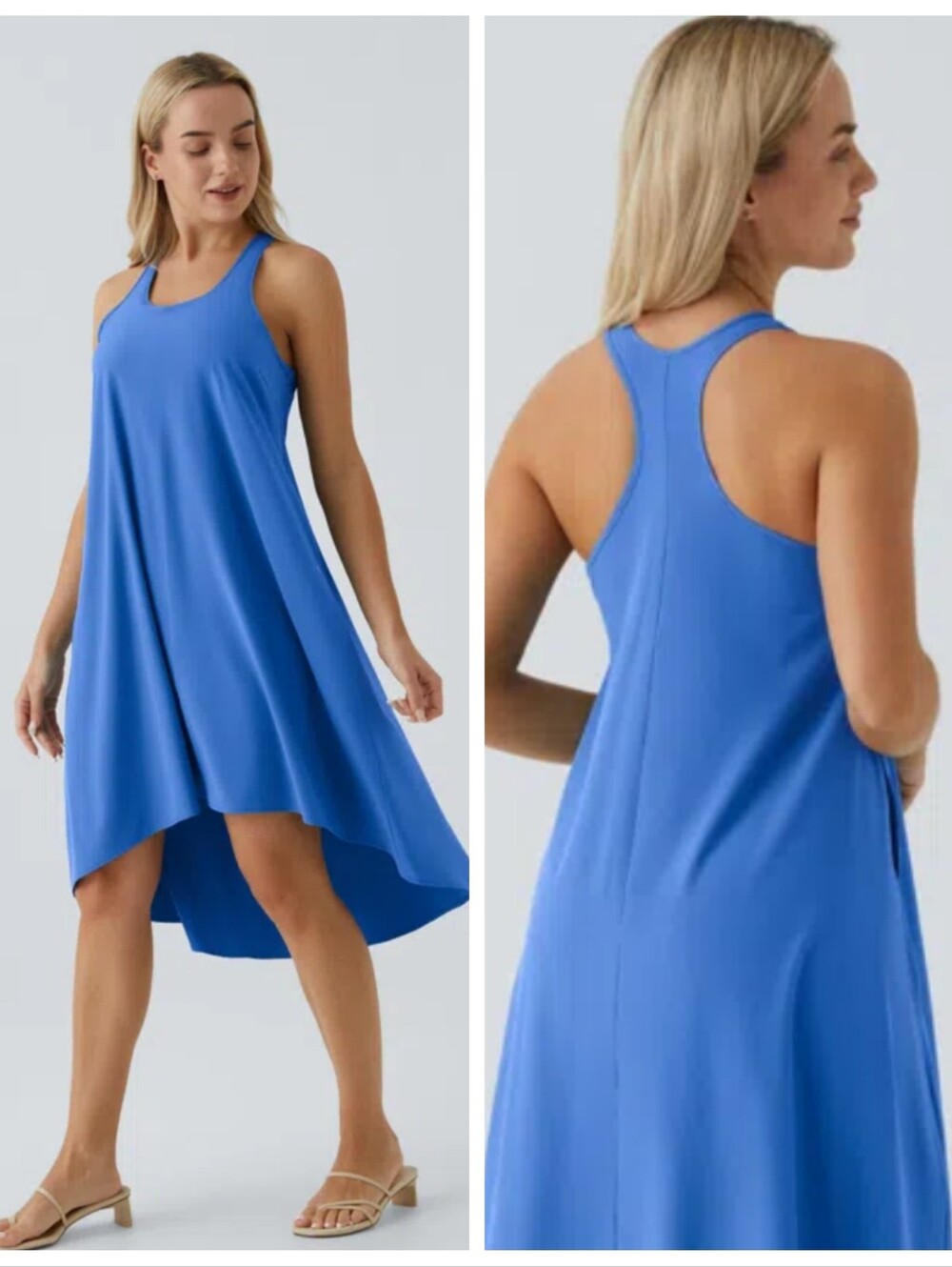 HALARA Breezeful Racer Pocket High Low Midi Quick Dry Dress Women's Medium Blue